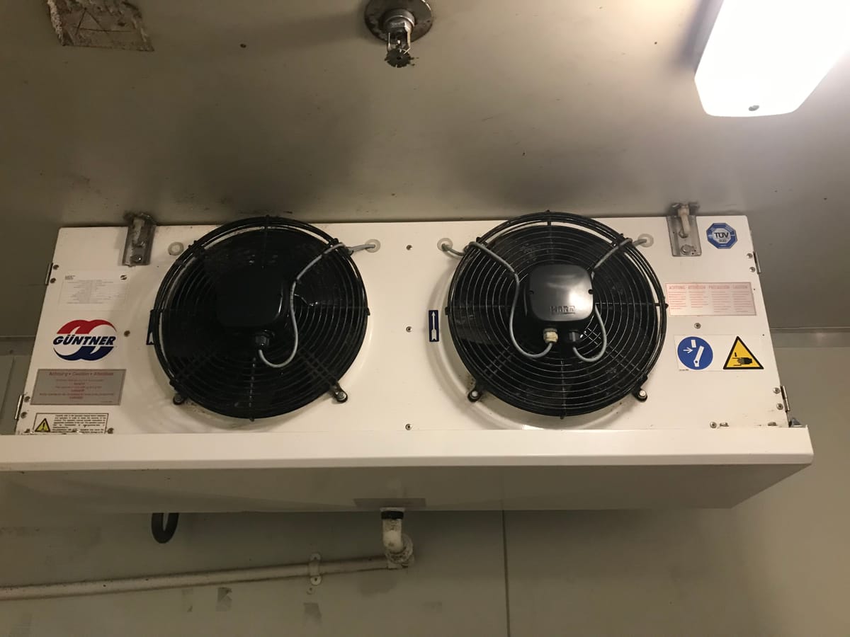Coolroom evaporator serviced for a commercial site.